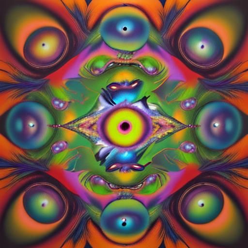 Surreal Creatures with Piercing Eyes in Oil Painting