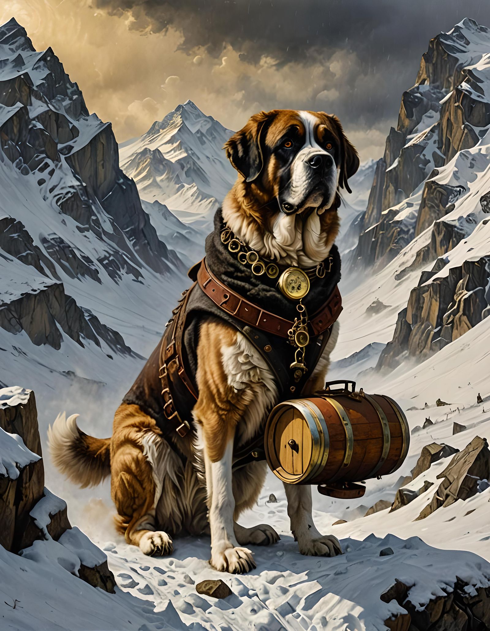 Steampunk Saint Bernard Dog Rescues Climber