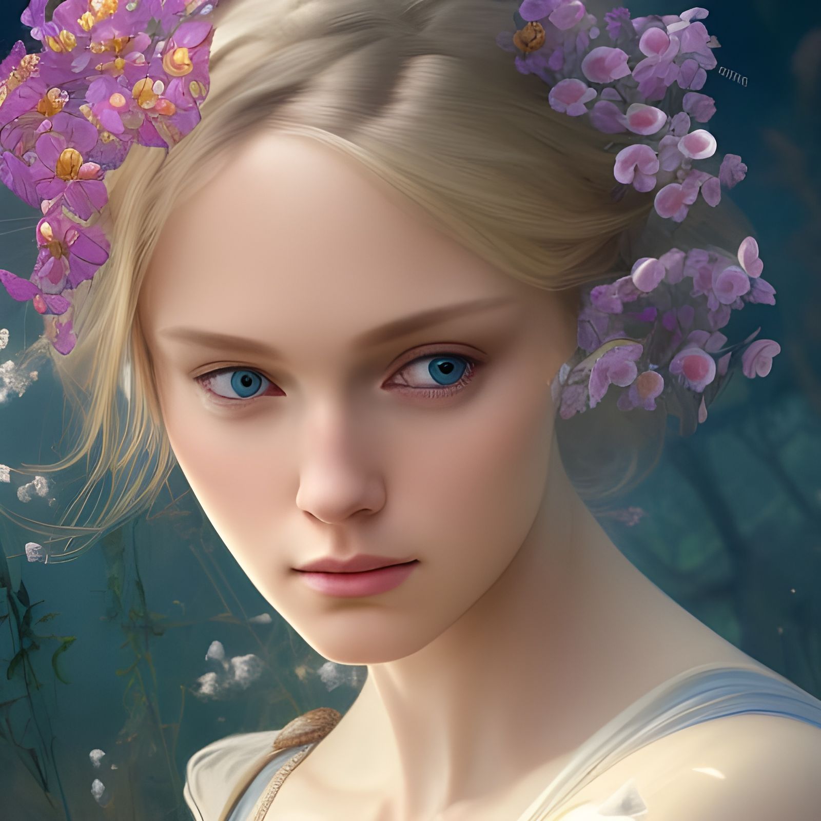 Princess Buttercup Portrait in Art Nouveau Style