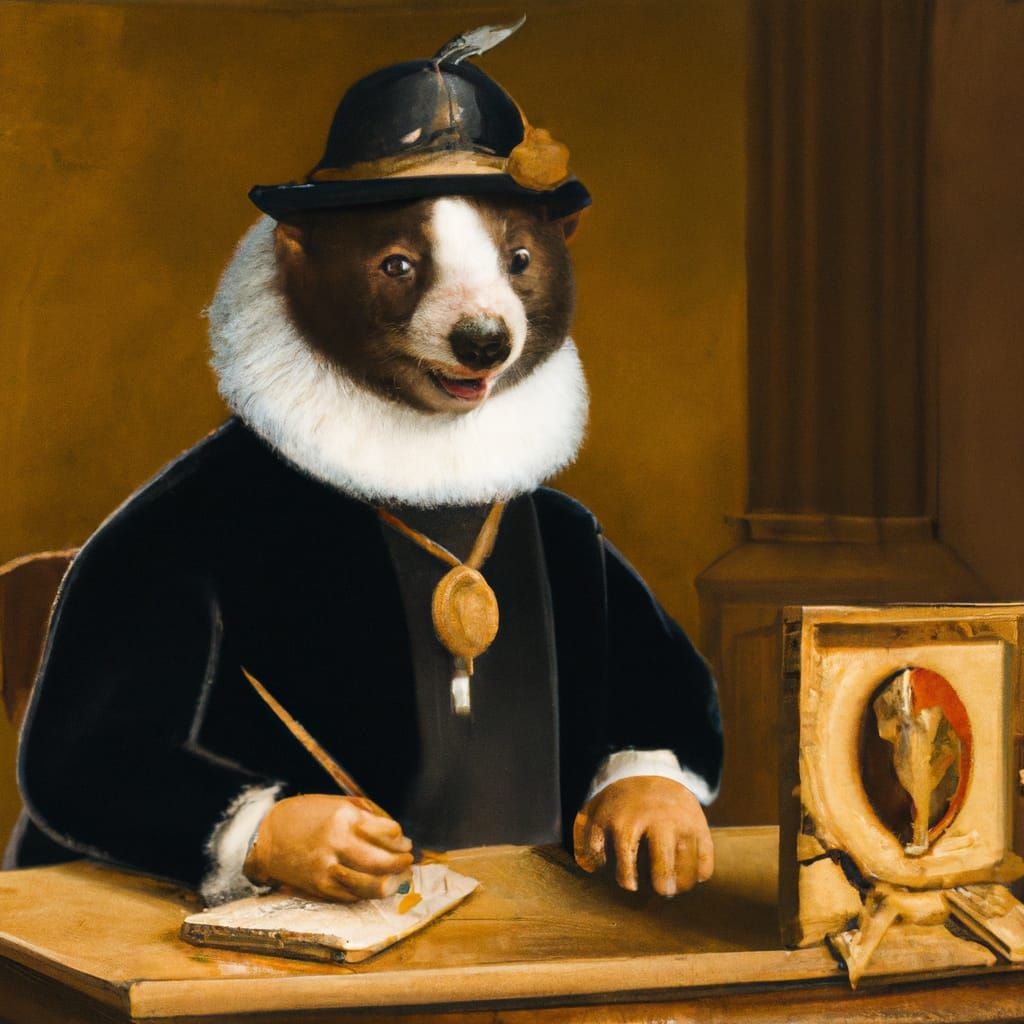 Badger Clerk Writes 'B' in Renaissance Style