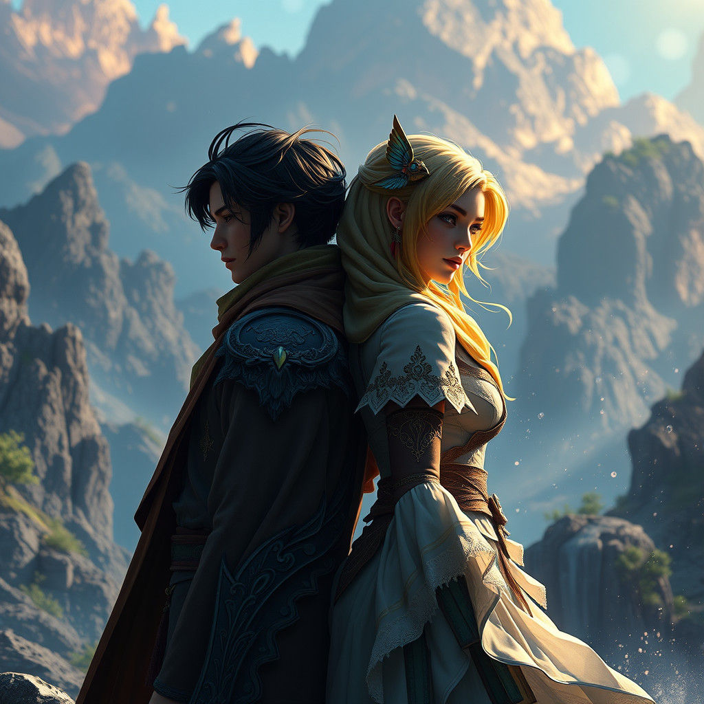 Fantasy Couple in a Detailed Matte Painting