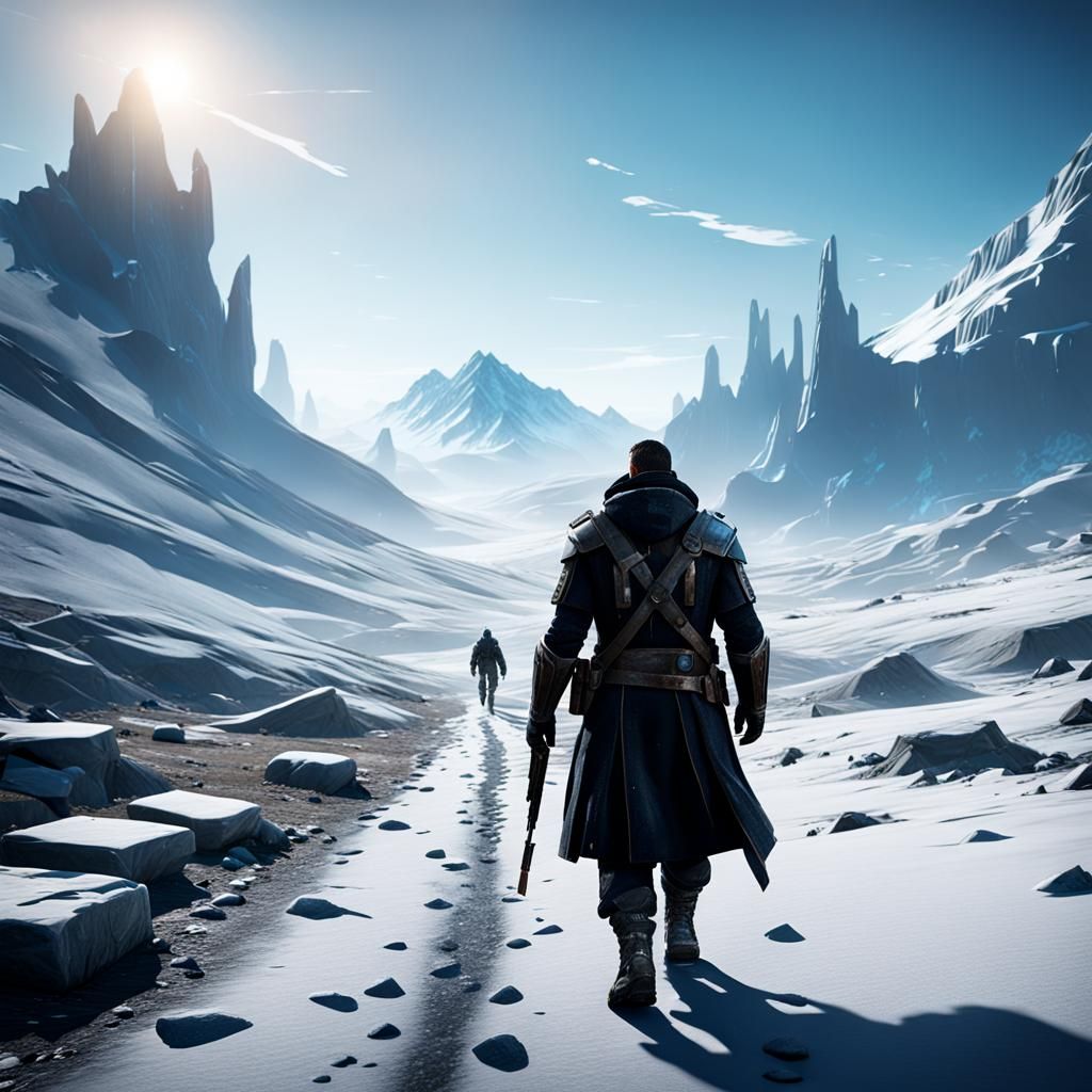 Turkey Walks Icy Wasteland: Hyperrealistic Unreal Engine Con...