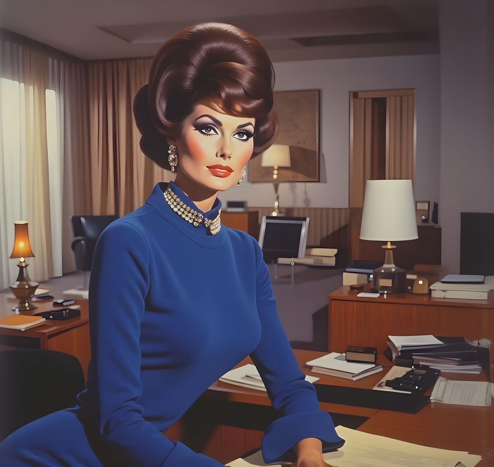 Sophia Loren as 1960s Jet Set Secretary