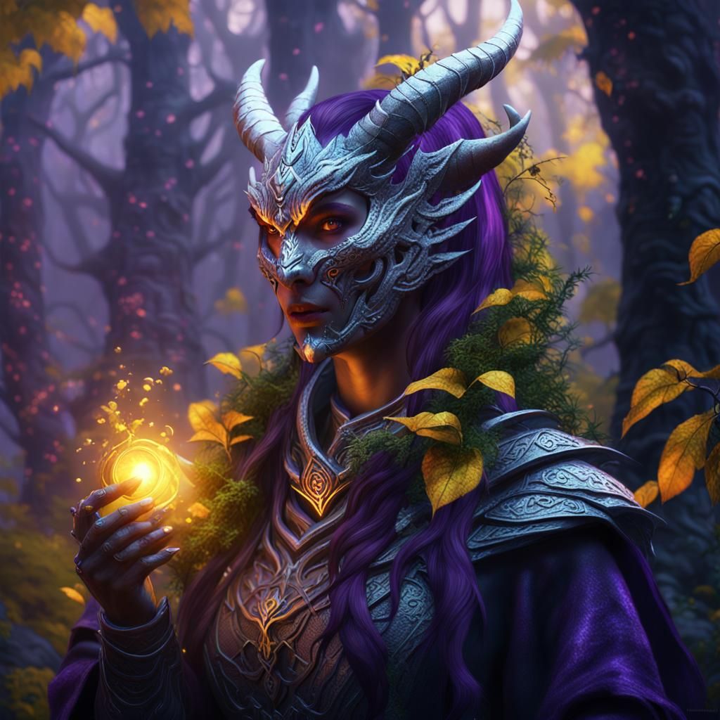 Dragonborn Druid Summons Vines in Mystical Forest