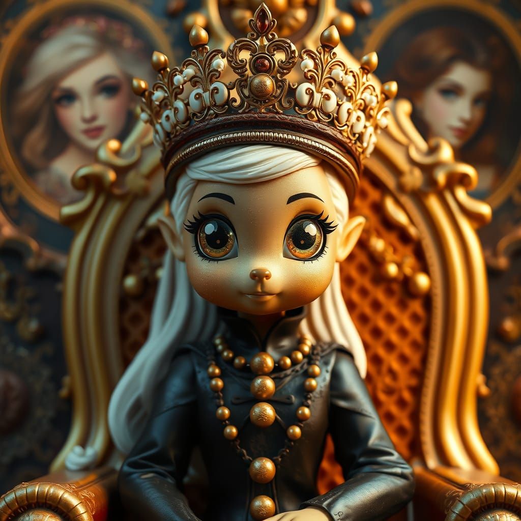 Chocolate Princess Portrait in Baroque Digital Art Style