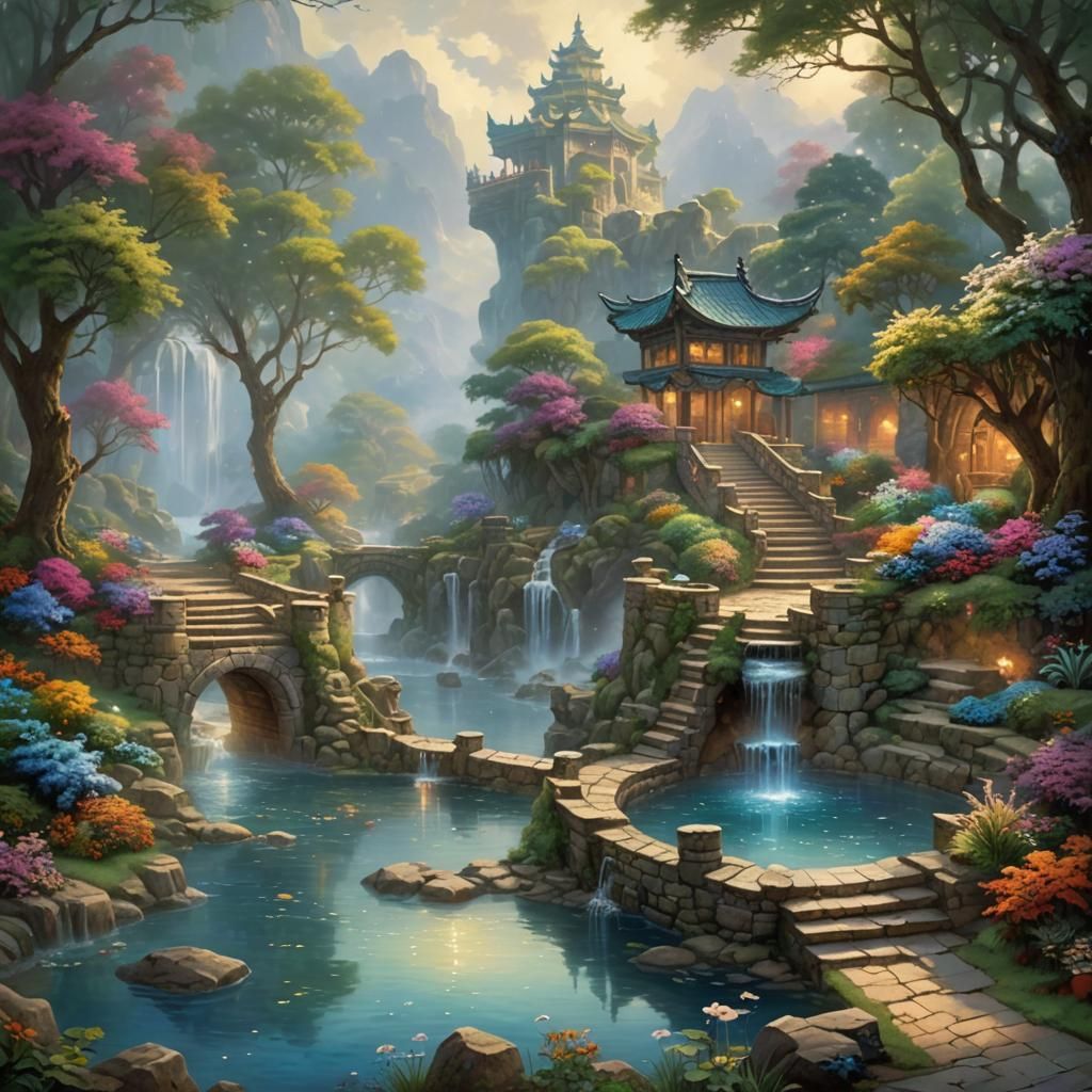 Harmonious Ancient Step-Well on Lake Shore