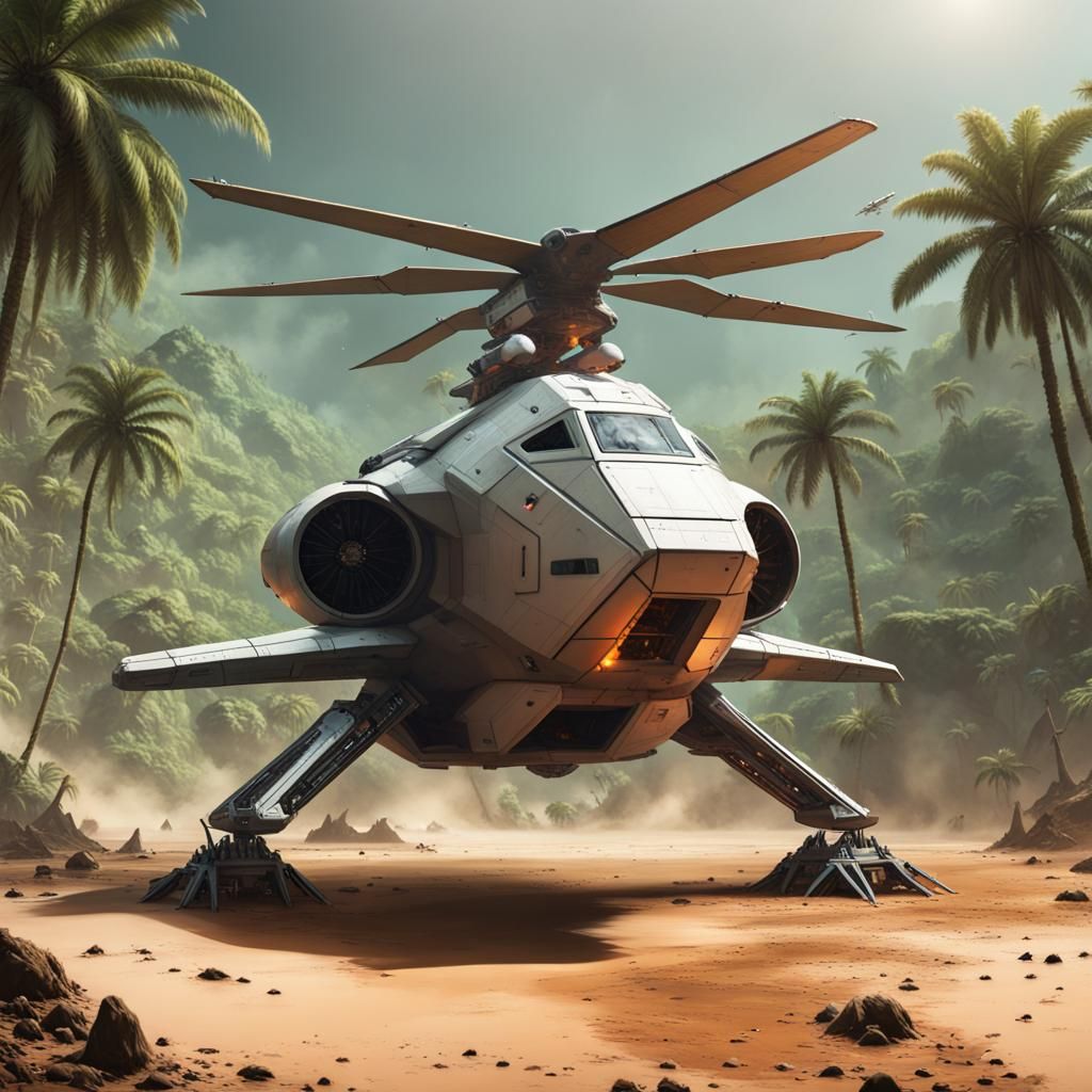 Dropship Landing on a Jungle Planet