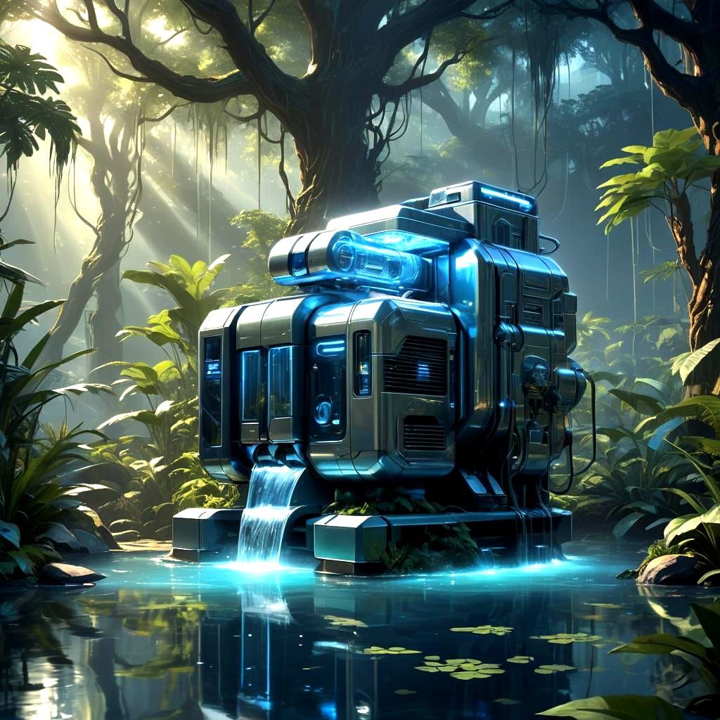 Futuristic Rainwater Filter: Fantasy Concept Art