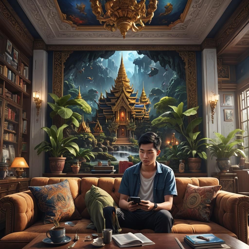 Thai Student Watching Conference on Mobile Phone