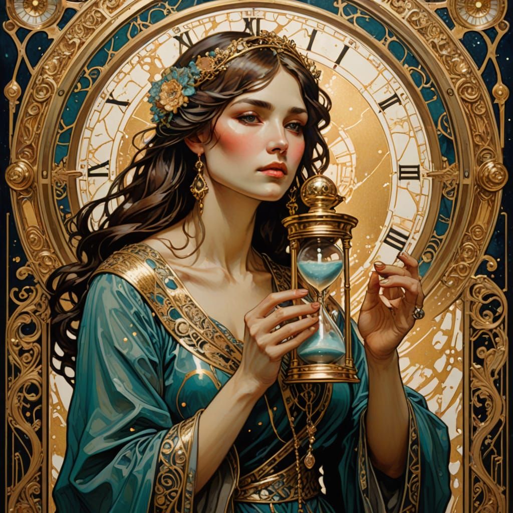 Fragile Beauty in Alfons Mucha's Artistic Style