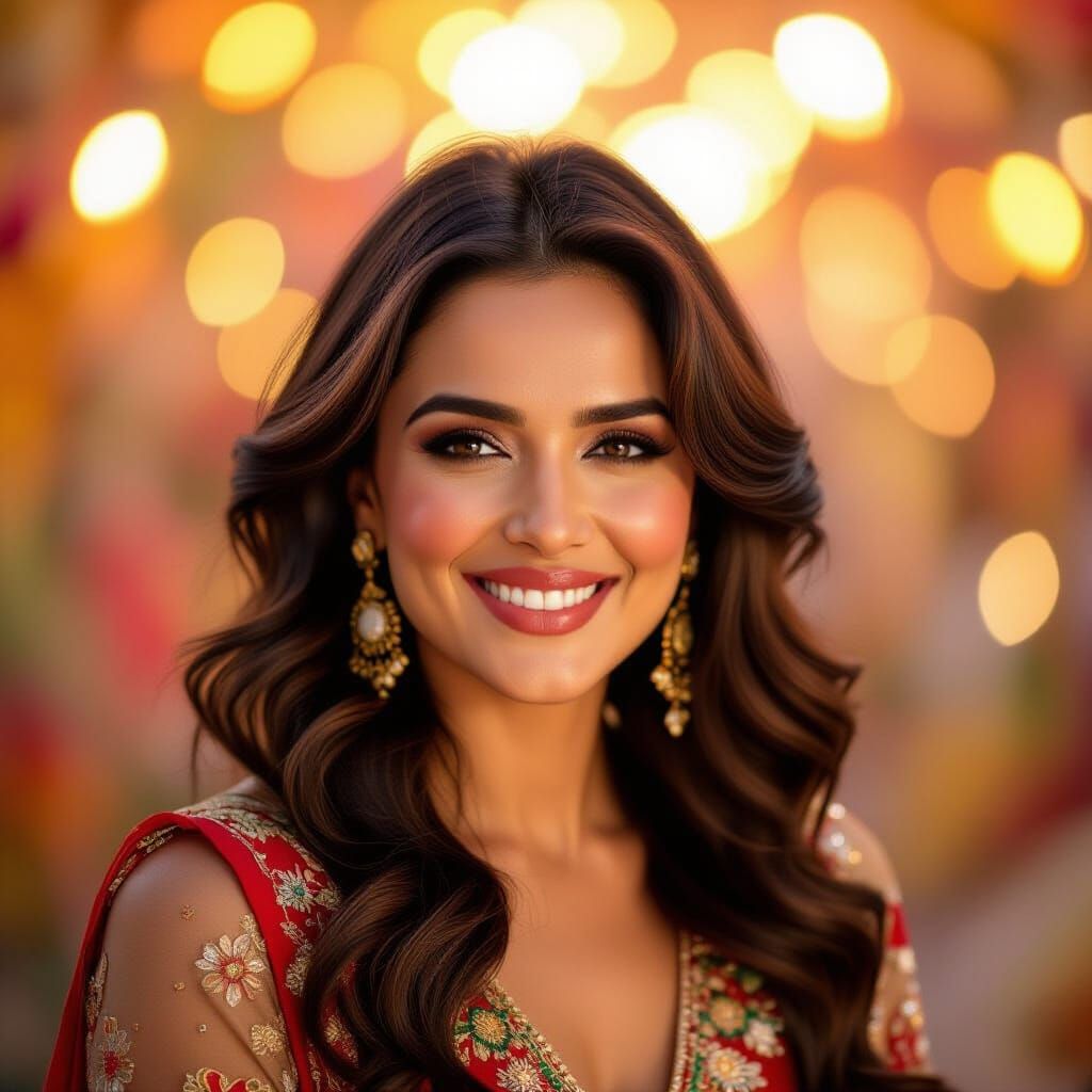 Preity Zinta Bollywood Portrait in Cinematic Style