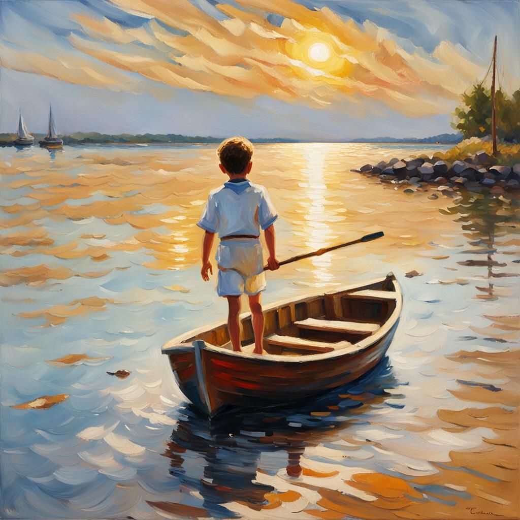 Sailing Boy in Warm Valencia Light