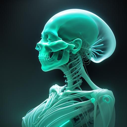 Bioluminescent Glass Woman Statue in Milk Bath