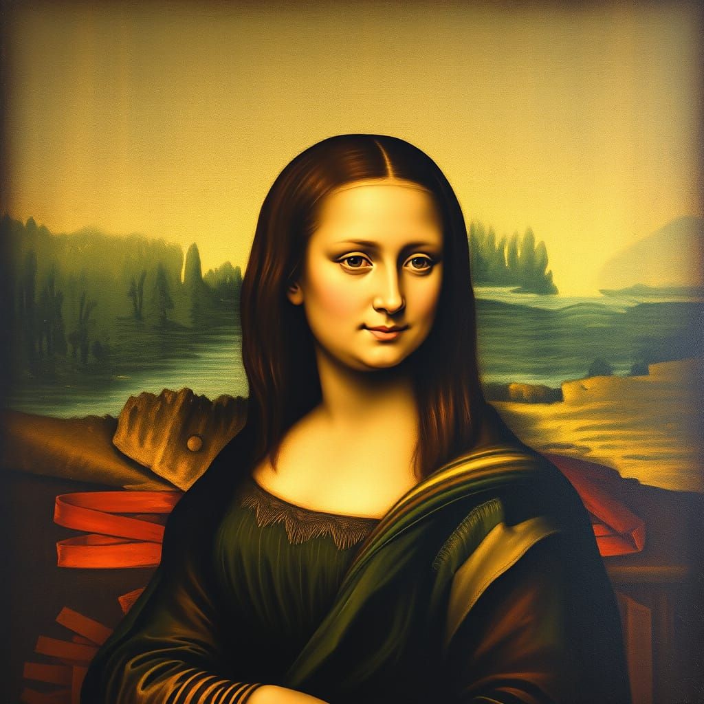 The Mona Lisa in Vibrant Comic Book Art