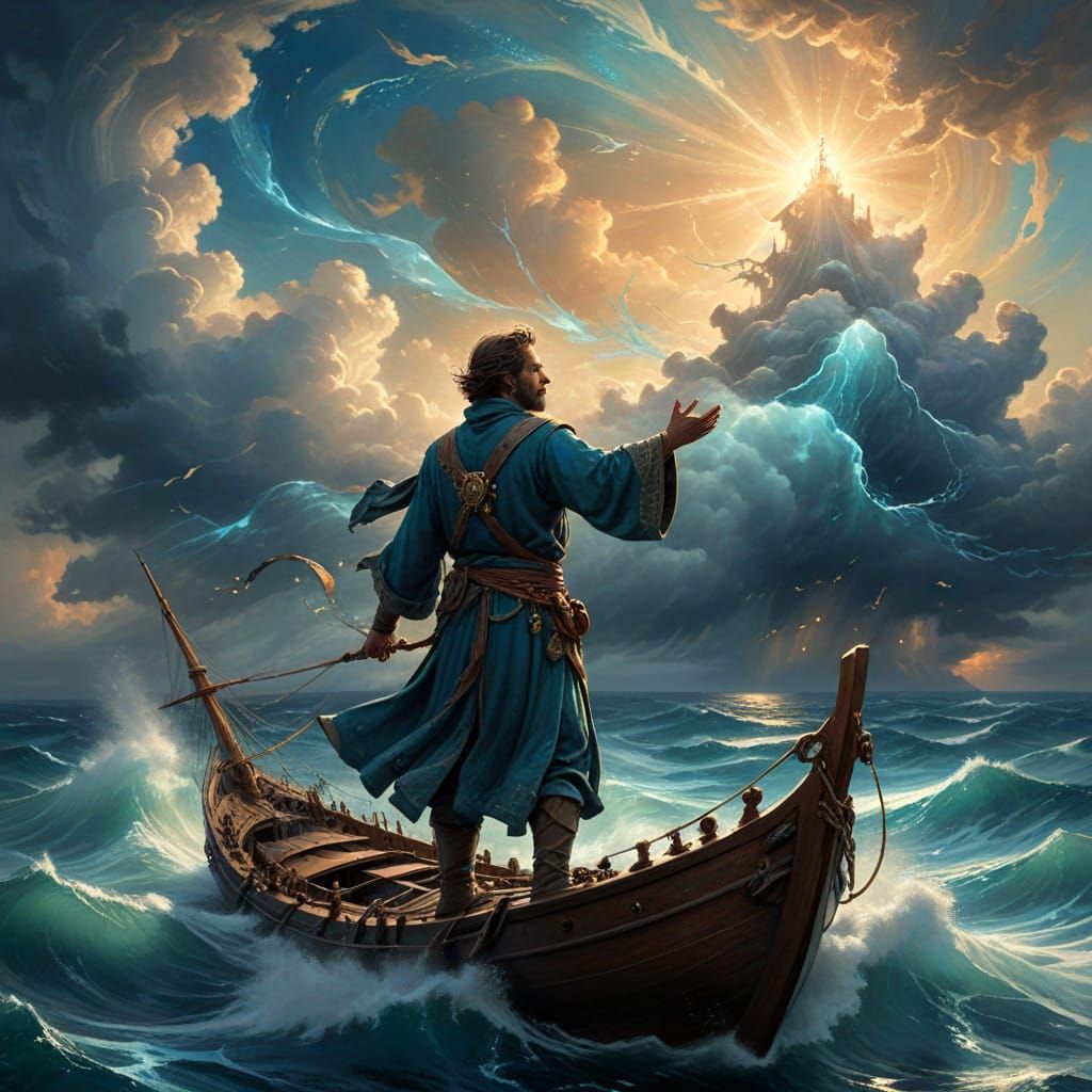 Mystical Sailor Summons the Elements in a Swirling Vortex of...