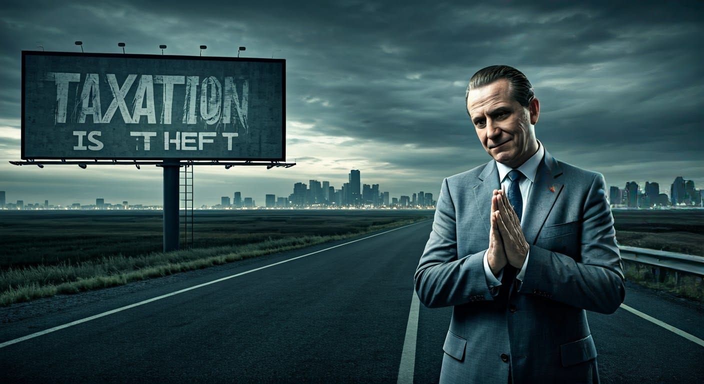 Greedy Politician in Dystopian Shadows