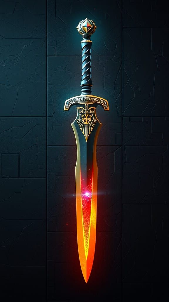 Ethereal Khopesh Sword in Ancient Egyptian Futurism