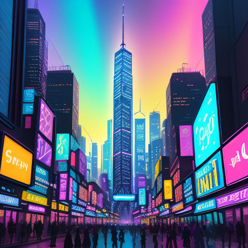 Vibrant Futuristic City Unfolds at Dusk