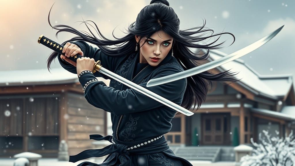 Sensual Ninja Silences Speeding Bullet in Elegant Motion