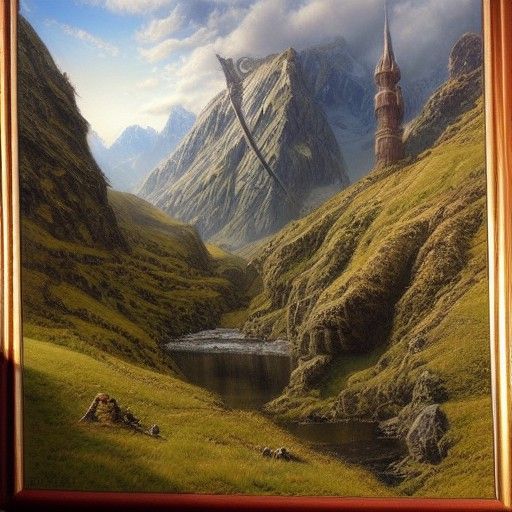 Middle Earth Landscape in Oil Paint