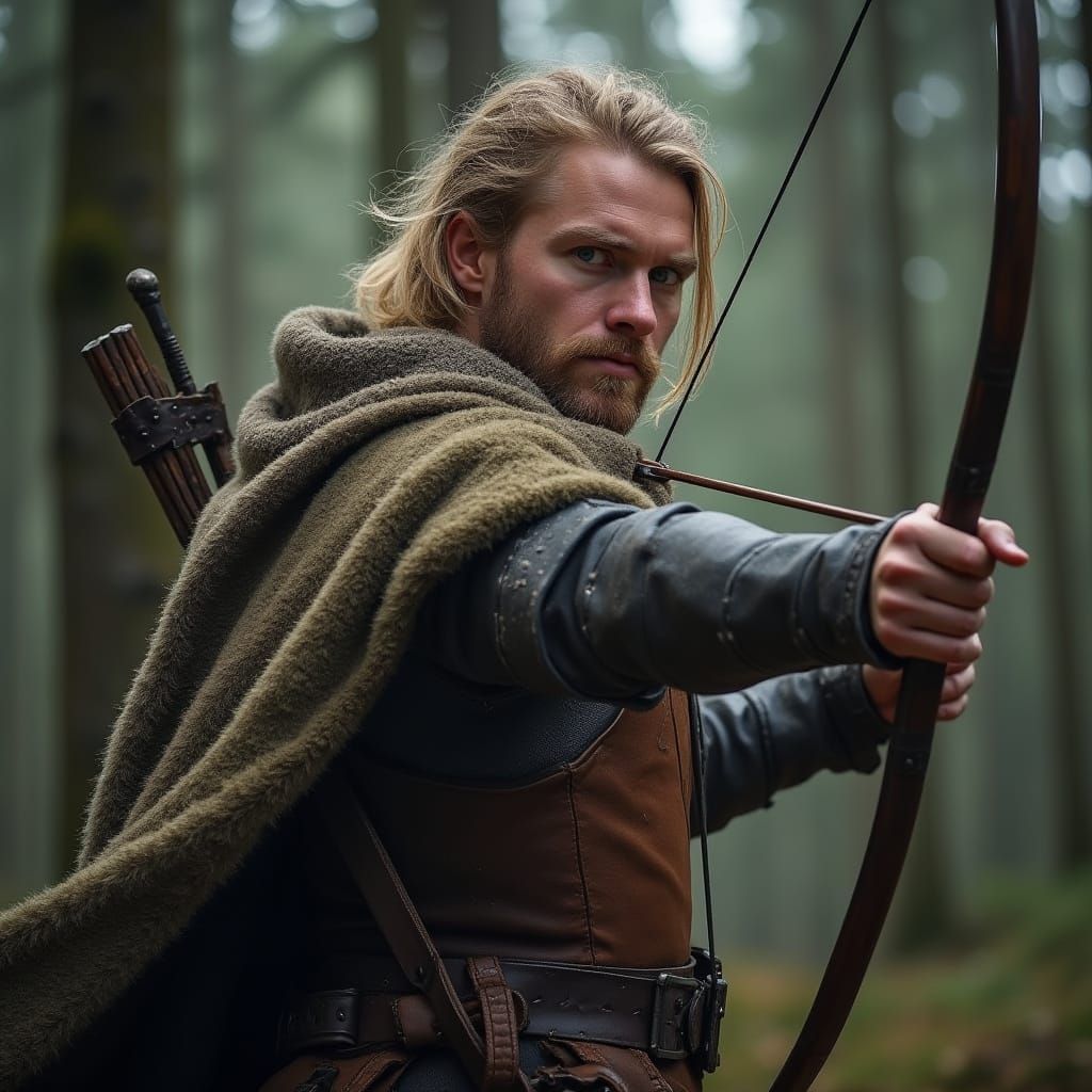 Finnish Medieval Warrior Hunts in Black Forest with Bow