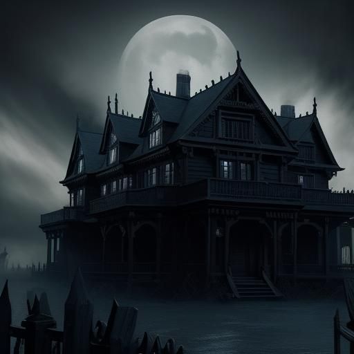 House of Seven Gables: Spooky Cinematic Digital Painting