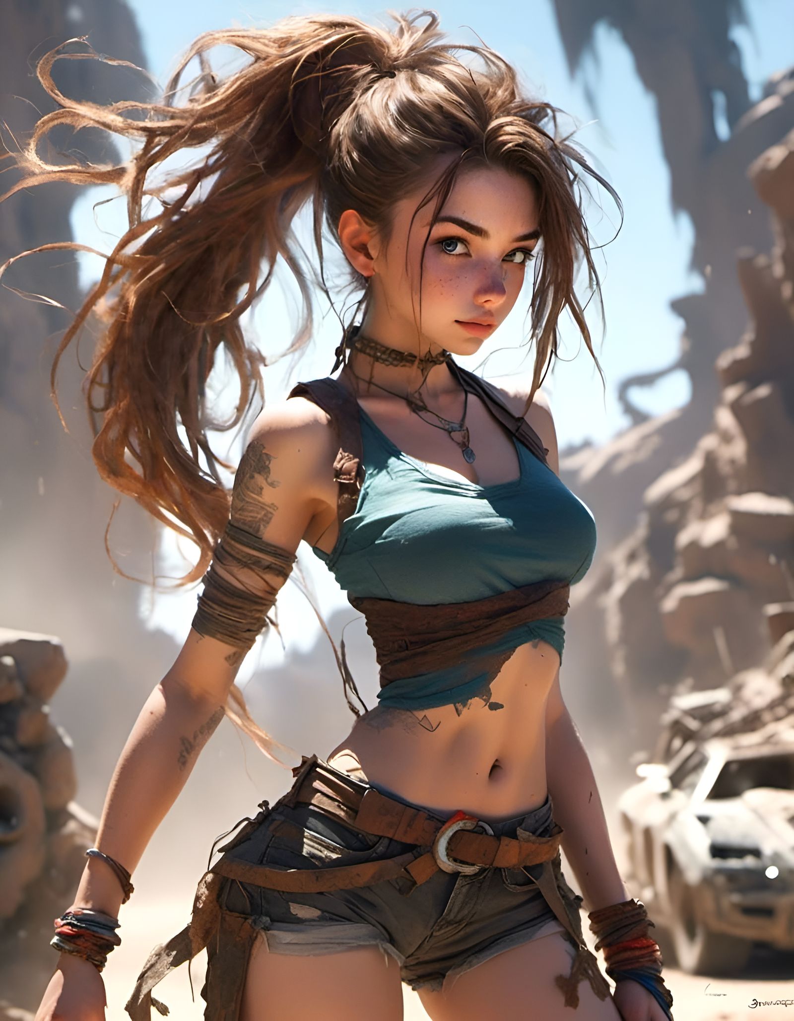 Baby-Faced Girl Portrait in Hyperrealistic Style