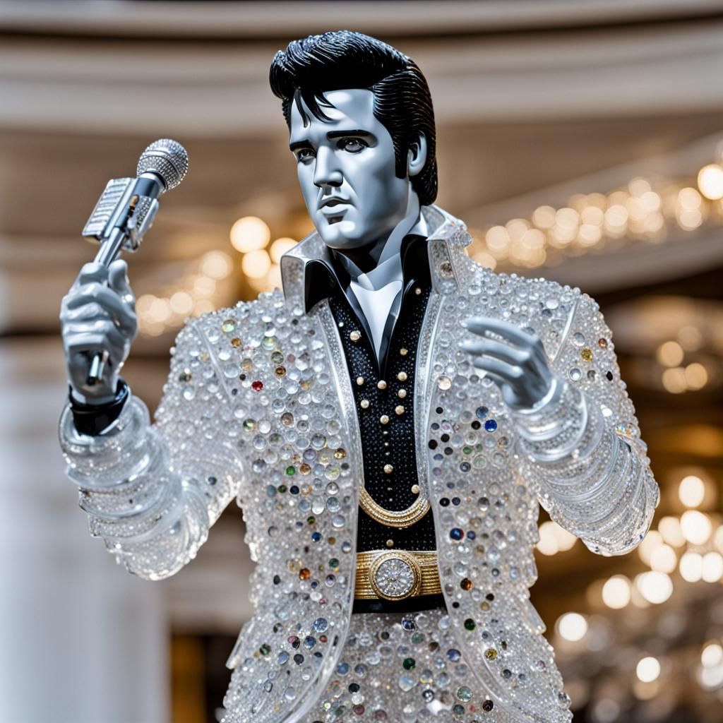 Crystal Elvis Presley Statue