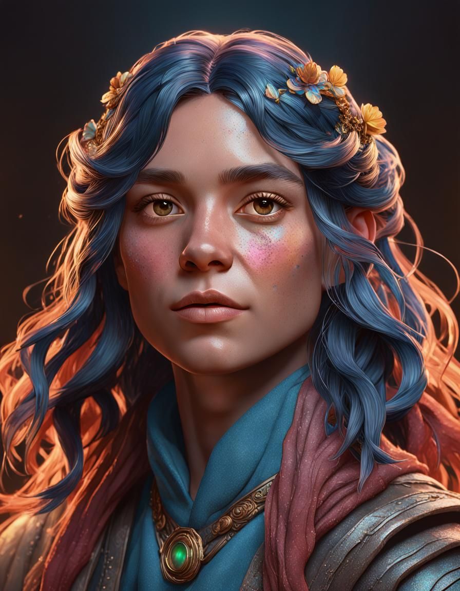 Bailey Spinn Portrait in Art Nouveau Style