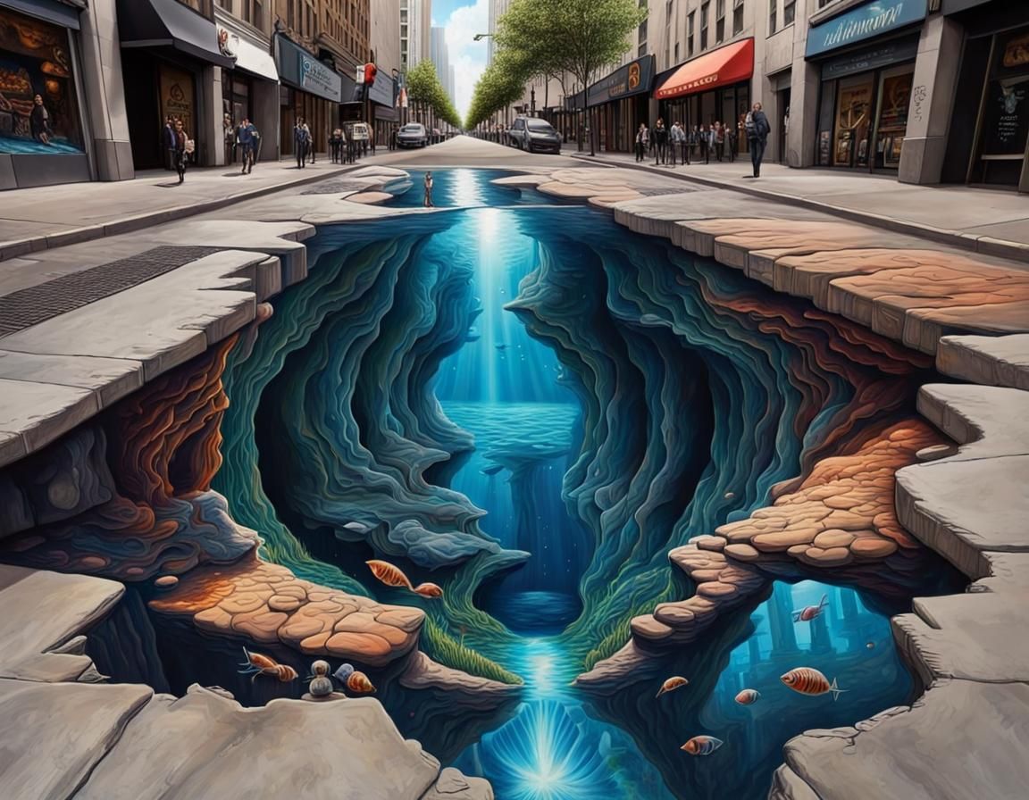 anamorphosis of an underwater reflection