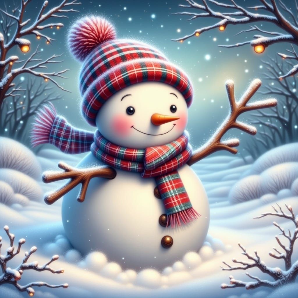 Charming Winter Scene in Whimsical Style