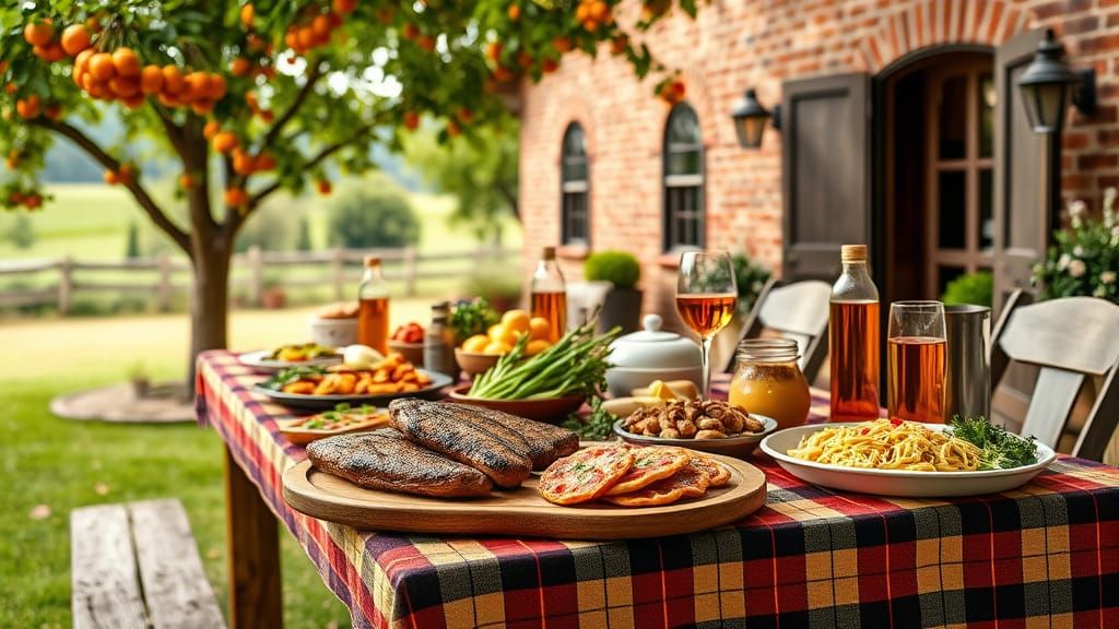 Victorian Feast in a Cozy Countryside Setting