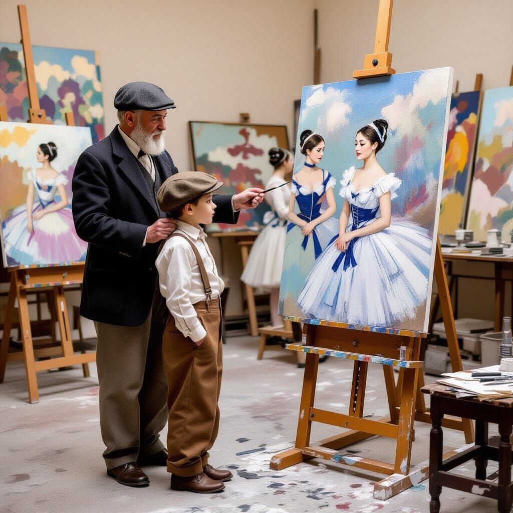 Boy Visits Degas' Atelier: An Impressionist Scene