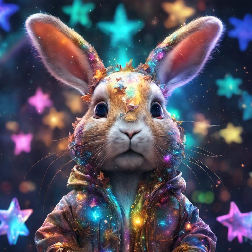 Galaxy Rabbit 3D Animation in Fantasy Style