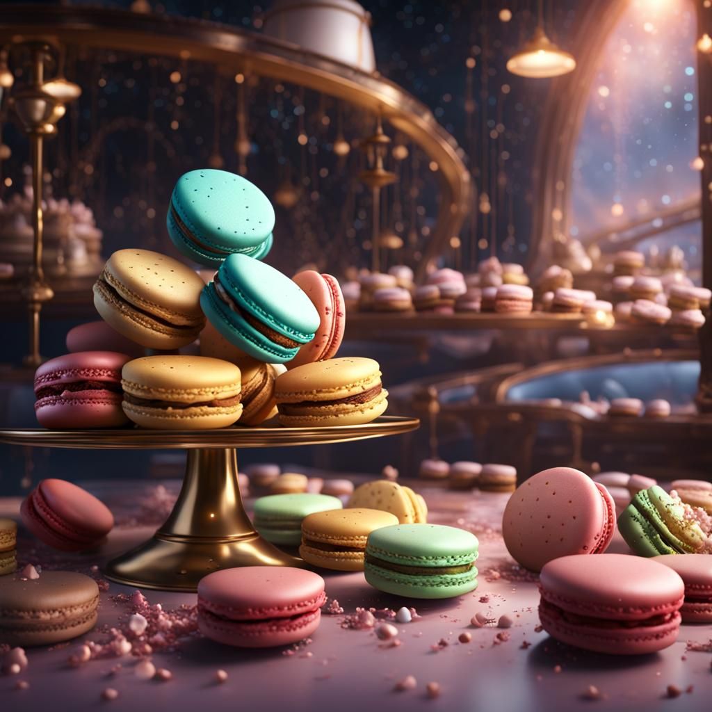 Macarons Sailing Like Stars: Fantasy Concept Art