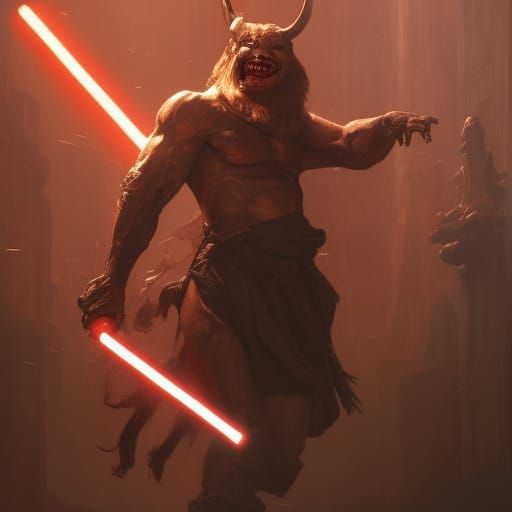 Sith Minotaur in Dark Fantasy Style