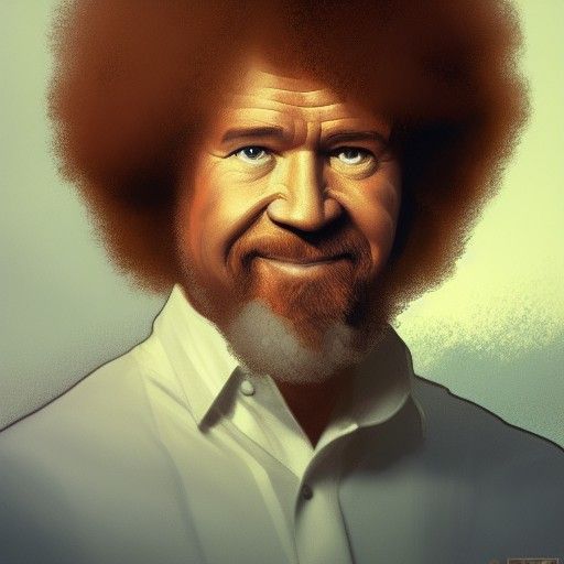Detailed Portrait of Bob Ross, Digital Art