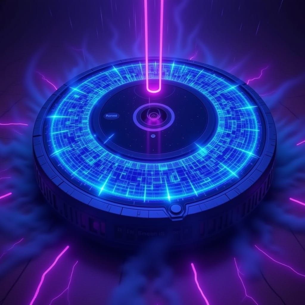 Powerful Roomba Robot Vacuum Hovering with Cosmic Energy