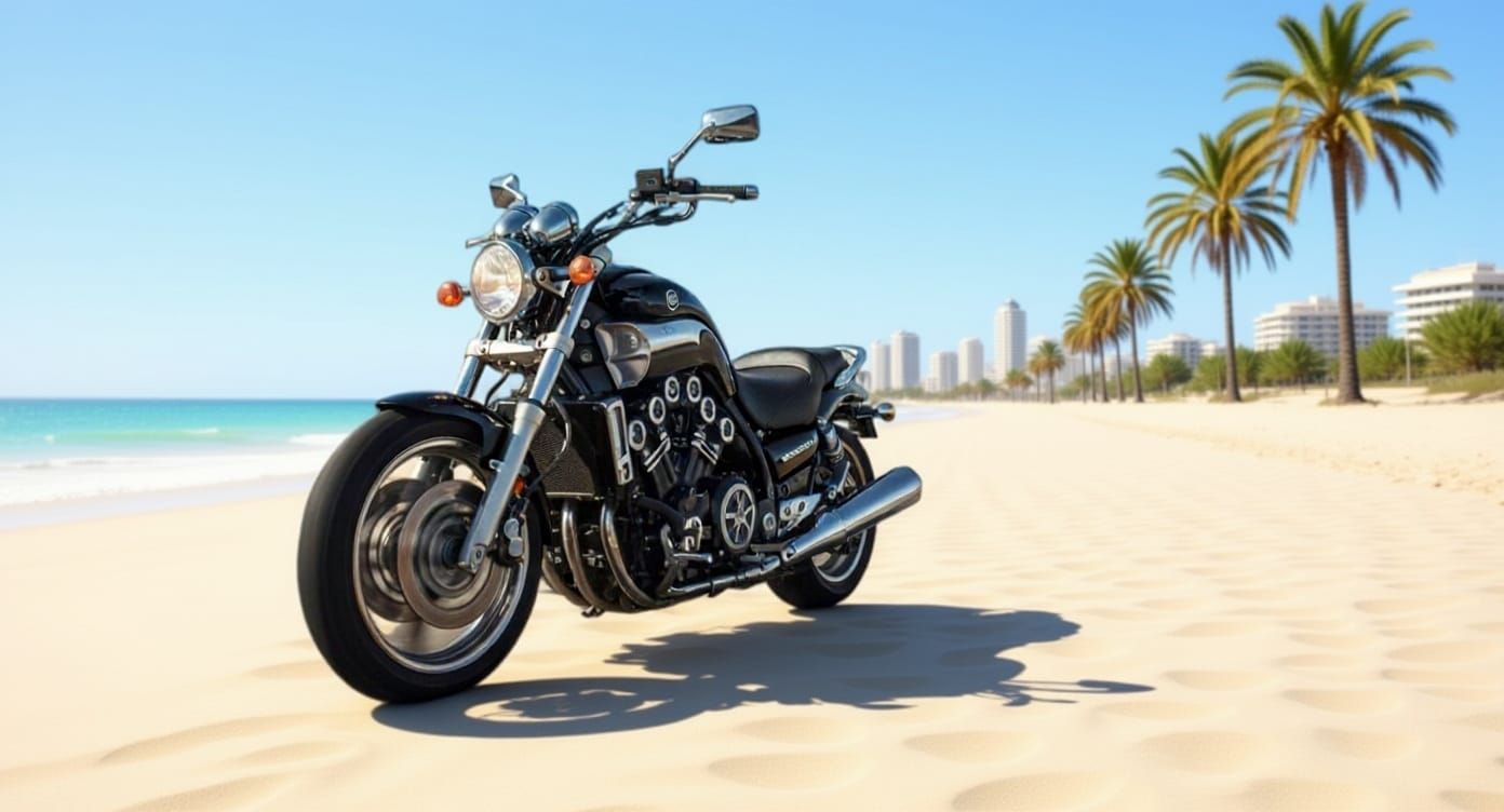 Yamaha V-Max Speeds Down Texas Freeway