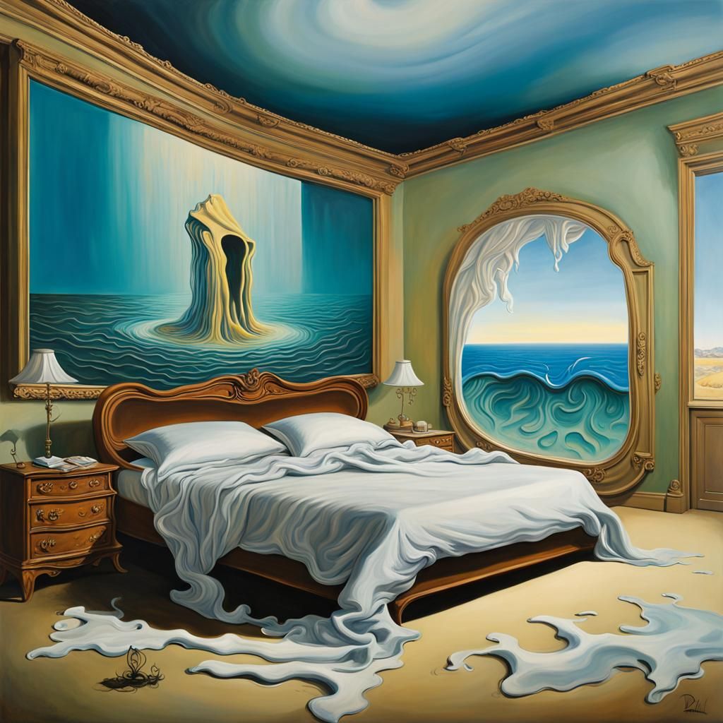 Surreal Ocean Melts in Bedroom, Dali Style