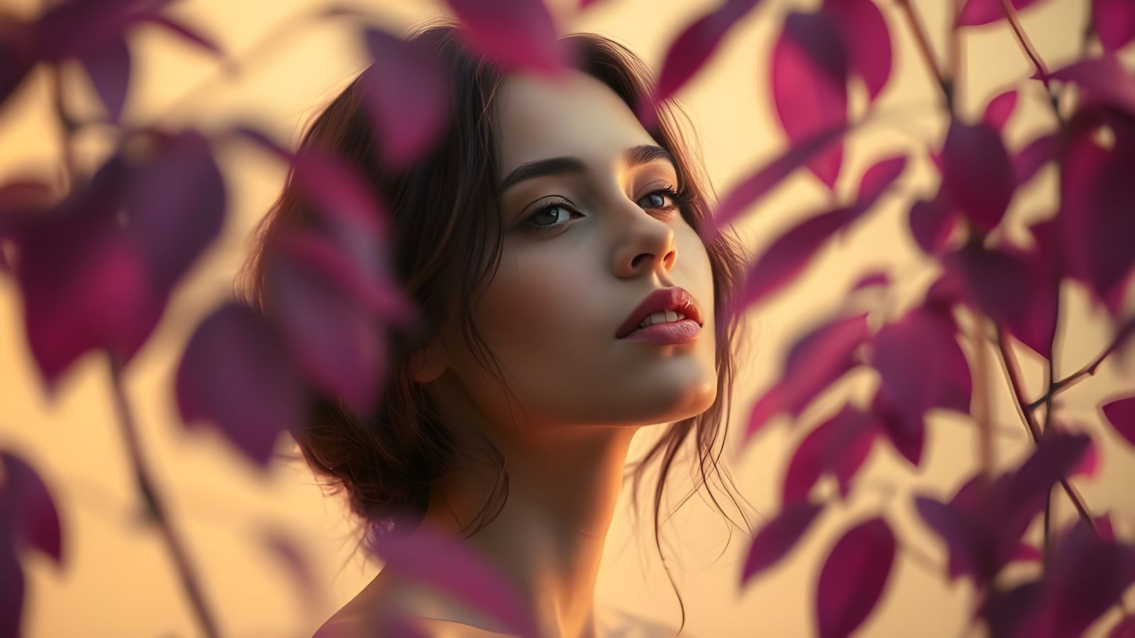 Peaceful Soft Glow with Blurred Leaves