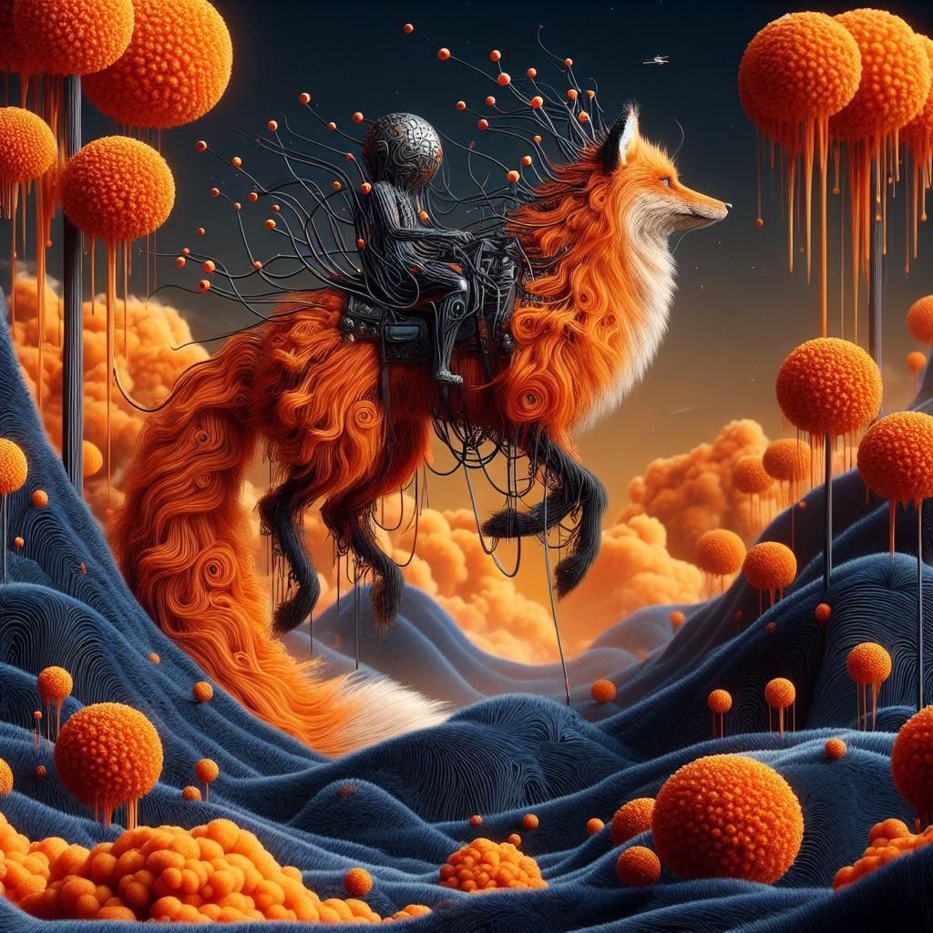 Vivid Fox Portrait: AI Generated Animal Art