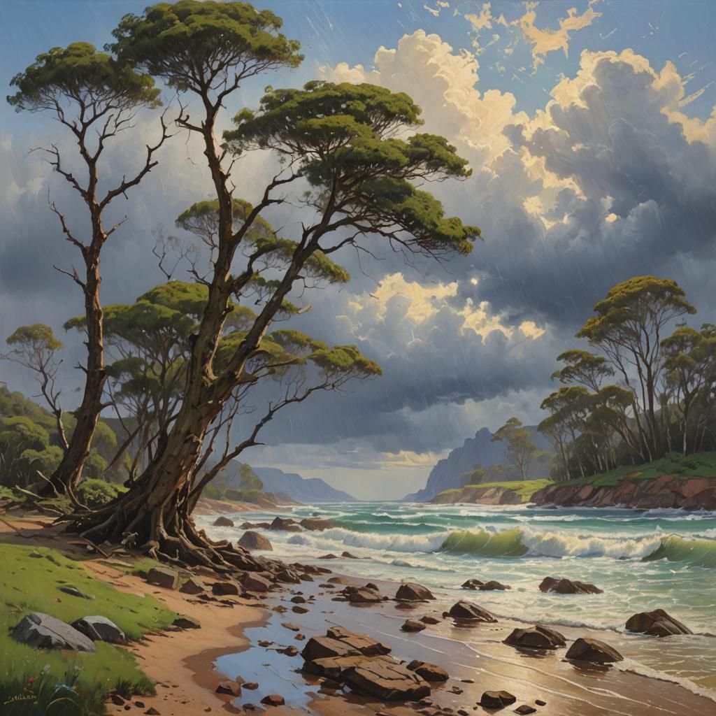 Oil Painting of Bad Weather as Art