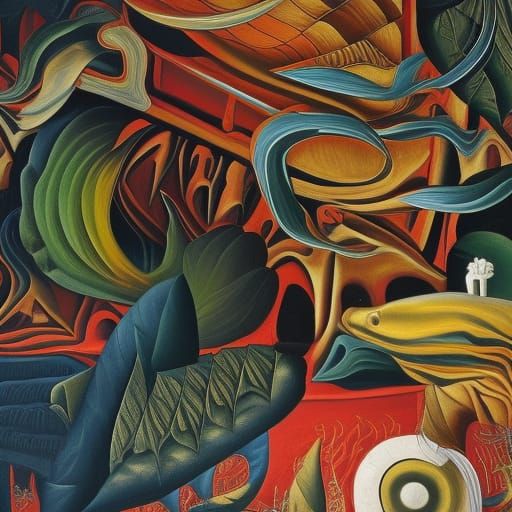 Psychedelic Fractal Dodecahedron in Expressionist Oil