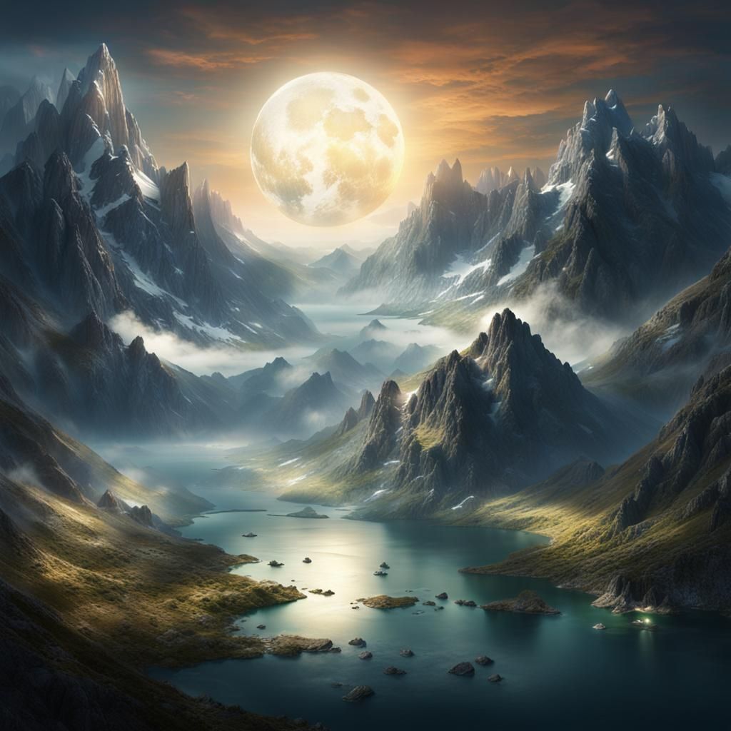 Moon and Sun Divide Mountain Lake