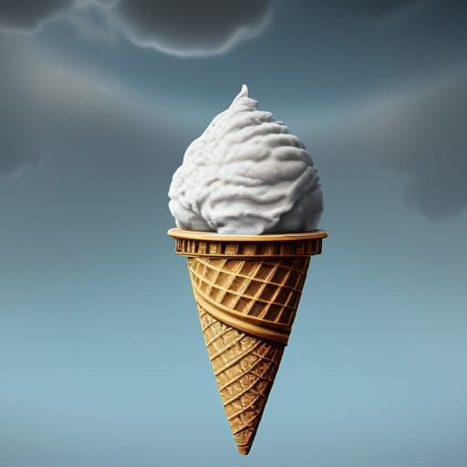 Detailed Ice Cream Cone Fantasy Art