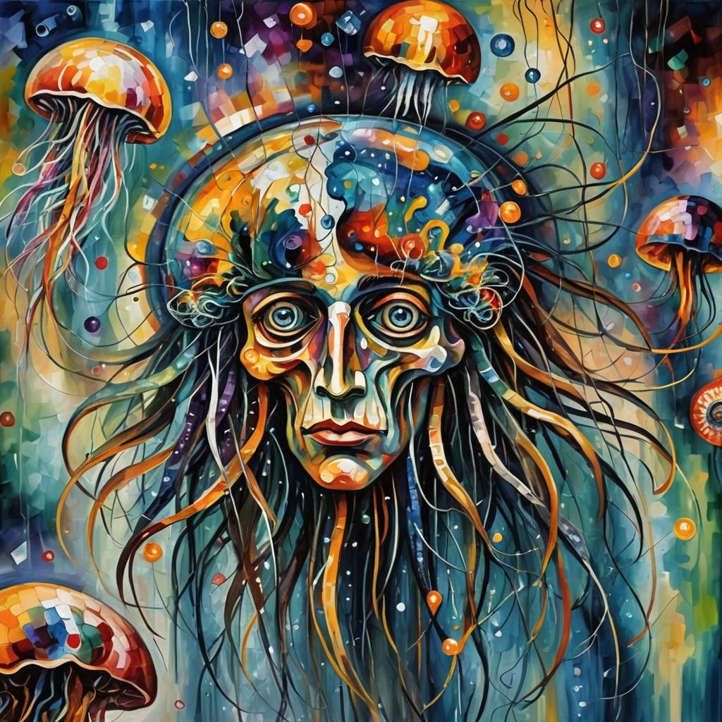 Brain Jellyfish in Post-Impressionistic Style