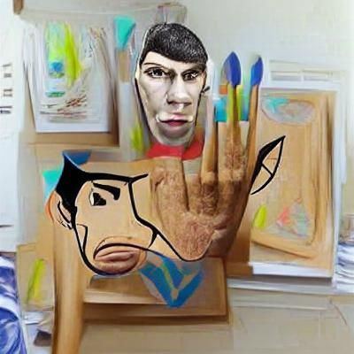 Cubist Portrait of a Vulcan-like Character