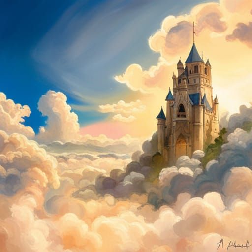 White Clouds Dancing Across a Blue Sky