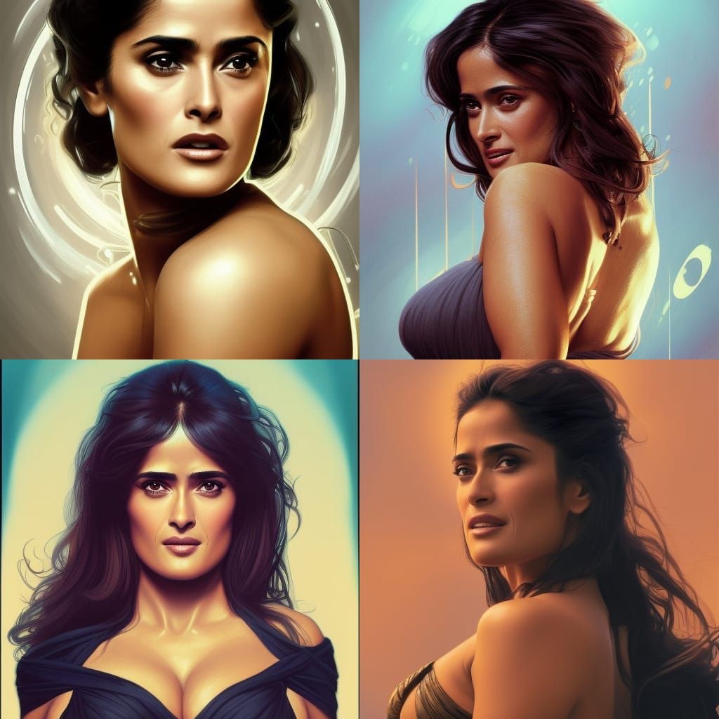 Salma Hayek as 90s Bond Girl: Detailed Portrait